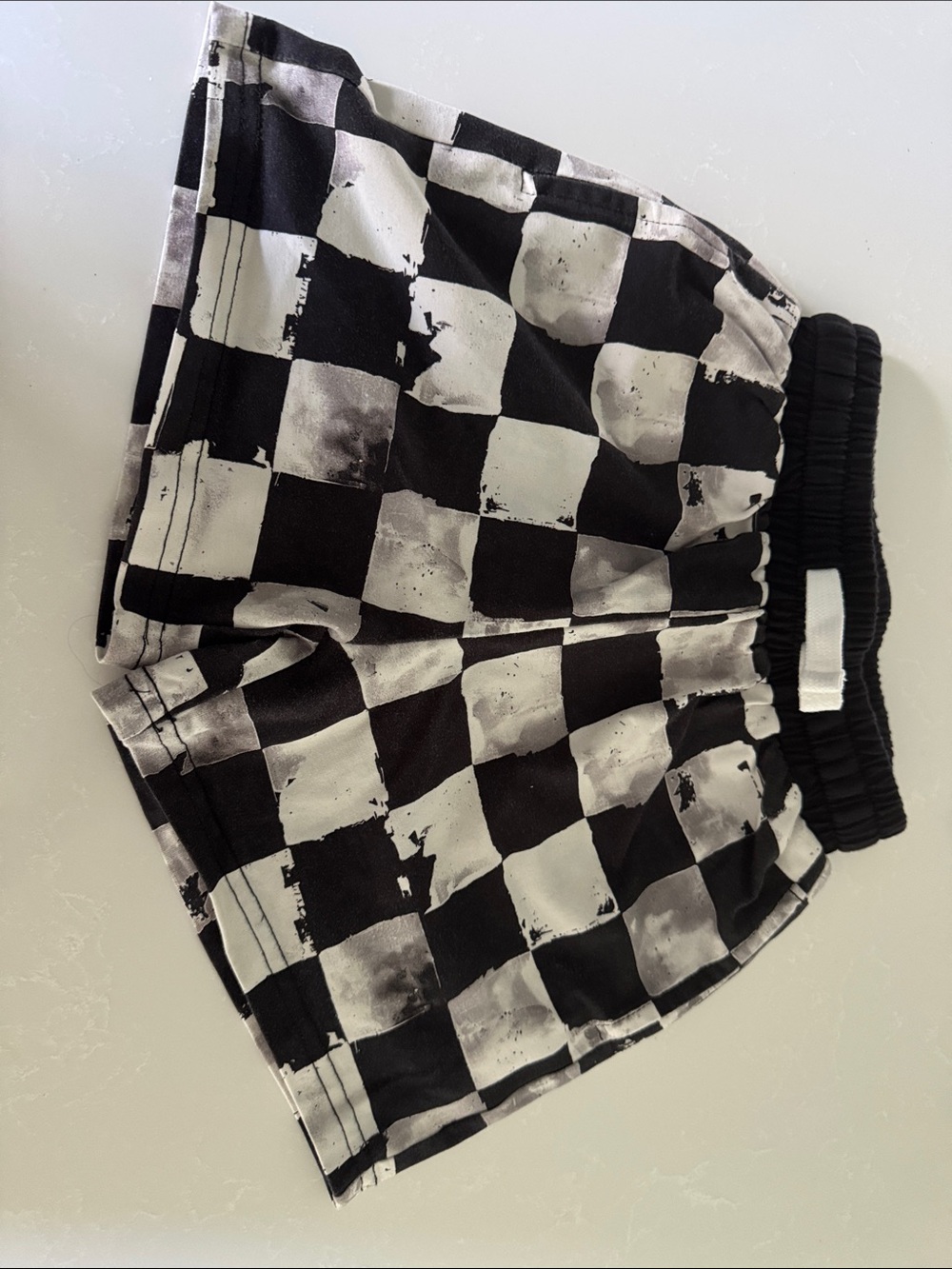 Little Bipsy Black and White Checkered Kids Shorts